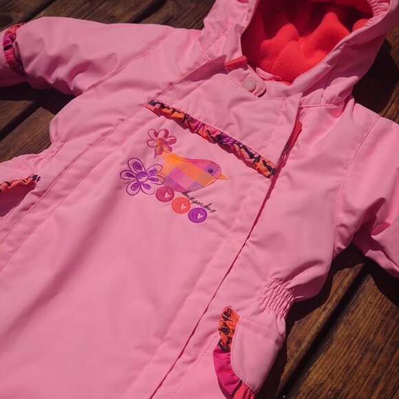 Deux Par Deux Girl Pink Winter Snowsuit 12M Baby Coat Toddler One Piece Cute - Picture 2 of 4